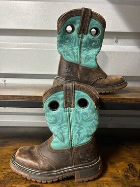 Justin Bowline Junior Sapphire Blue Western Boots JK7524 Toddler Size 9.5
